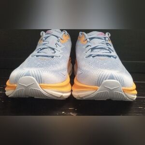 Light Blue and Yellow Athletic Hoka One Clifton 9 Womens